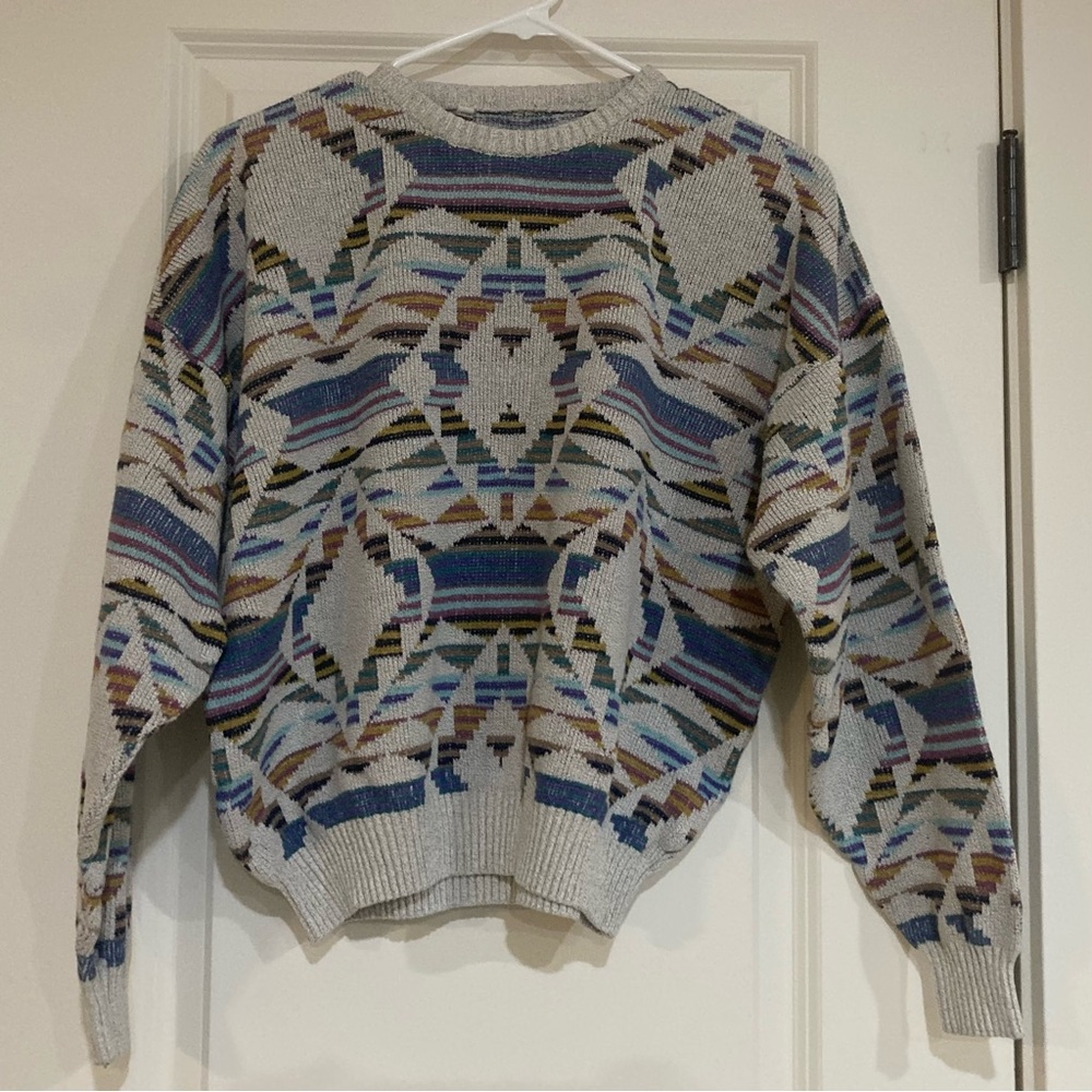 Vintage Multicolor Patterned Sweater